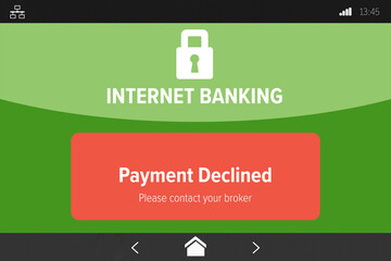 Internet banking text on mobile screen