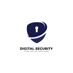 cyber internet online security logo design vector template