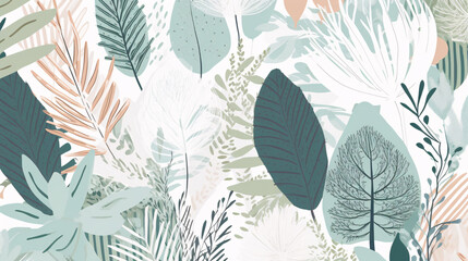 abstract floral botanical background with blank space for text generative ai