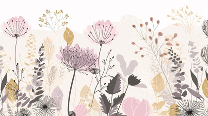 abstract floral botanical background with blank space for text generative ai