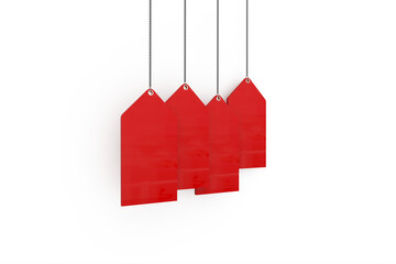 Graphic image of blank red sale tags