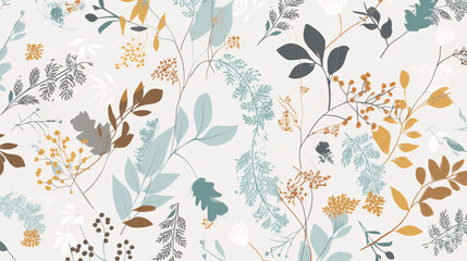 abstract floral botanical background with blank space for text generative ai