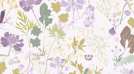 seamless floral pattern botanic generative ai