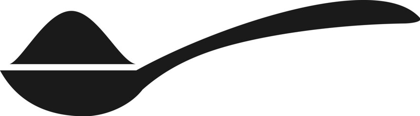 Full spoon vector icon, side view silhouette