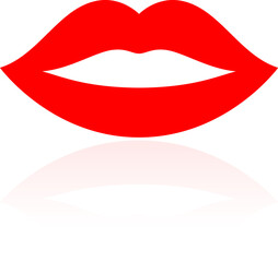 Red lips vector icon