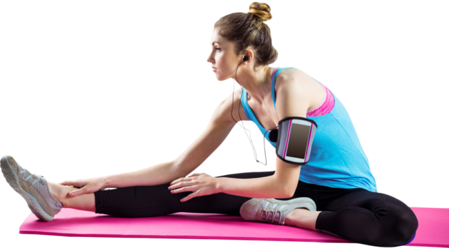 Fit woman exercising on exercise mat - Powered by Adobe