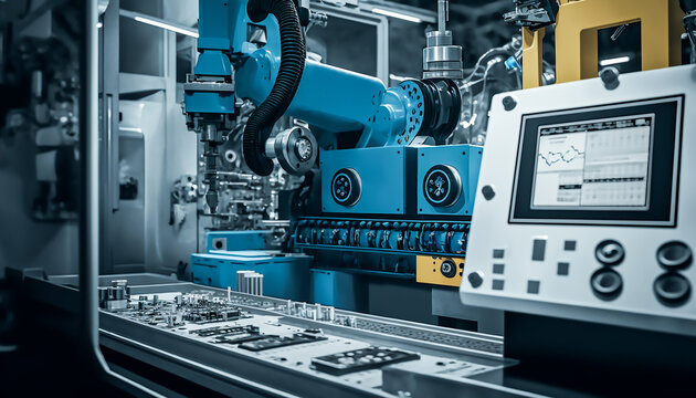 mart modern factory automation using advanced machines, industrial 4.0 manufacturing process, Generative AI