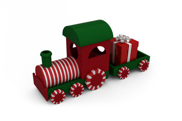 Fototapeta premium High angle view of miniature train
