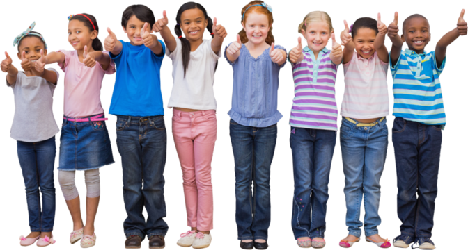 Cute pupils smiling at camera in classroom  - Powered by Adobe