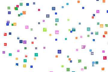 Full frame shot of multi colored computer icons