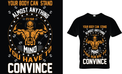Fototapeta premium GYM-&nbsp;MOTIVATION COMPLEX T SHIRT DESIGN