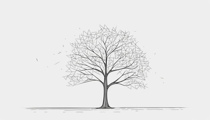 Minimalistic Tree, modern, outline, generative AI