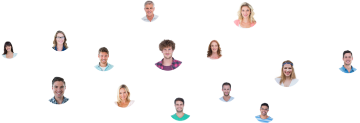 Business people connecting lines