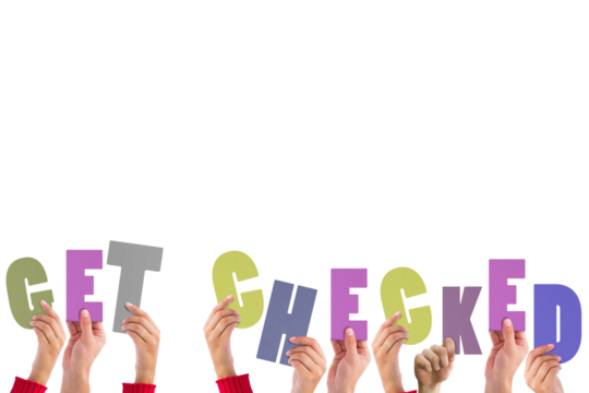 Hands holding up get checked