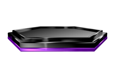 Black and colored metallic podium