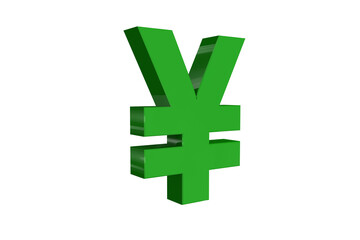 Fototapeta premium Illustration of green Yen symbol