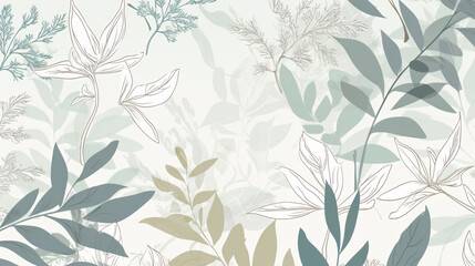 illustration of botanical plant leaves and flowers wallpaper great for post cards generative ai