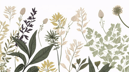 spring flowers background botanical generative ai