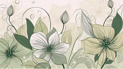 spring flowers background botanical generative ai