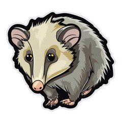Opossum Flat Icon Isolated On White Background