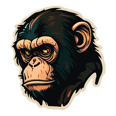 Chimpanzee Flat Icon Isolated On White Background