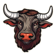 Bull Flat Icon Isolated On White Background