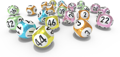 Naklejka premium Lottery balls with numbers