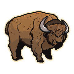 Bison Flat Icon Isolated On White Background