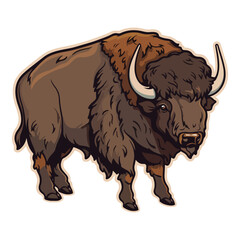 Bison Flat Icon Isolated On White Background