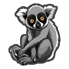 Lemur Flat Icon Isolated On White Background