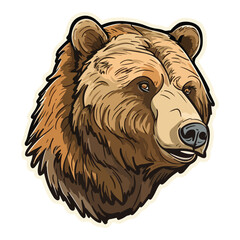 Wild Bear Flat Icon Isolated On White Background