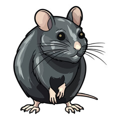 Rat Flat Icon Isolated On White Background