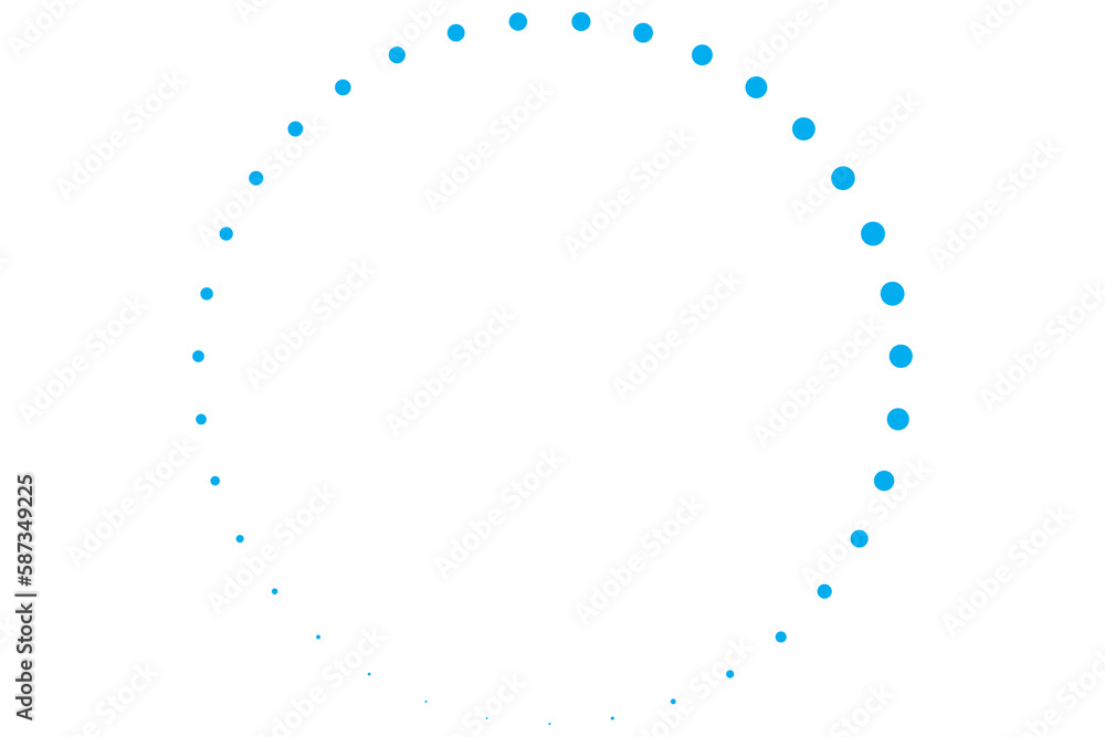 Poster digitally generated image of dots forming circle