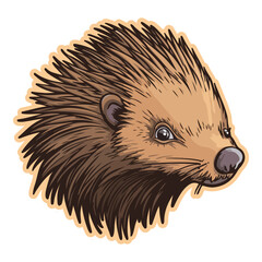Porcupine Flat Icon Isolated On White Background