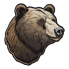 Wild Bear Flat Icon Isolated On White Background