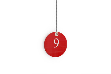 Obraz na płótnie Canvas Digital composite image of red sale tag with number 9