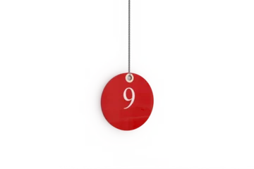 Zelfklevend Fotobehang Digital composite image of red sale tag with number 9 © vectorfusionart