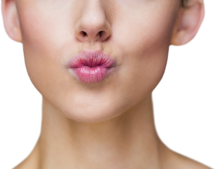 Focus on womans smile 