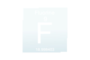 Fluorine element against white background