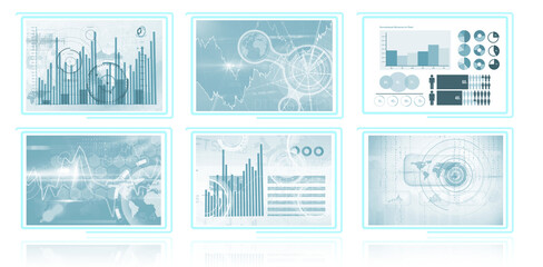 Composite image of business graphs