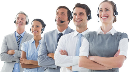 Executives standing with arms crossed