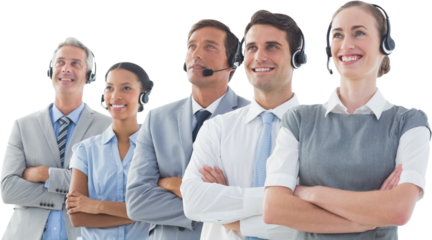 Executives standing with arms crossed