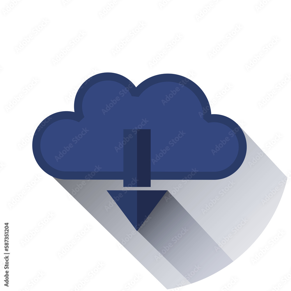 Poster digitally generated image of cloud and arrow