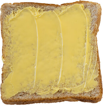 Butter on slice of bread