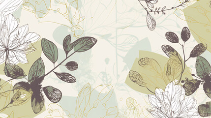 flower leaves design pattern illustration for card and background generative ai