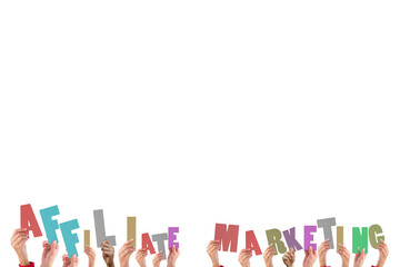 hands holding up affiliate marketing