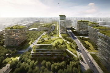 Futuristic green City - made with Generative Ai