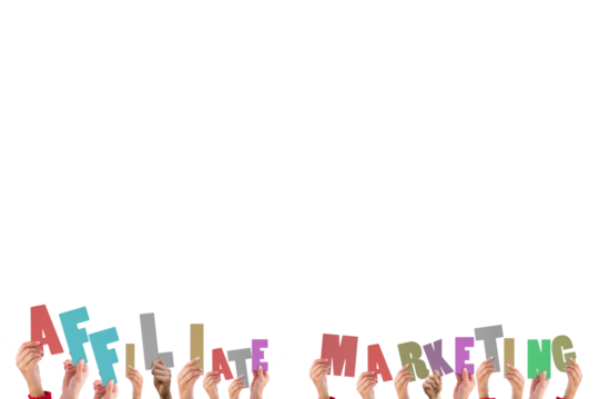 hands holding up affiliate marketing - Powered by Adobe