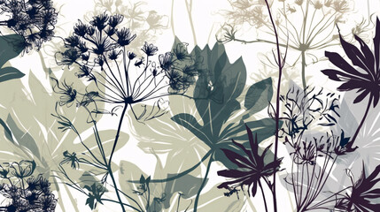 Serene Botanical Oasis: Tranquil Springtime Florals generative ai