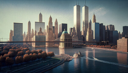 New York City before the terror attack of 2001 - Generative AI
